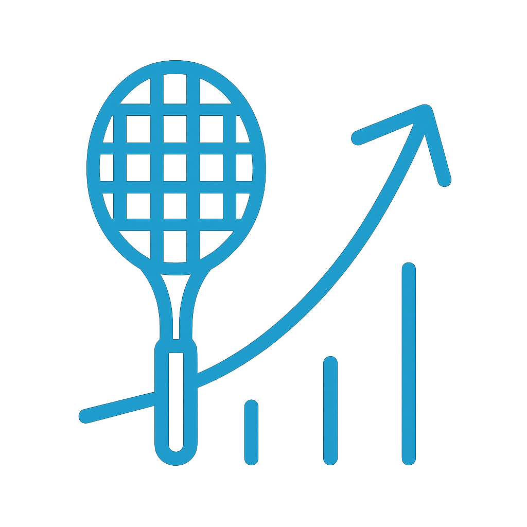 Raquette de badminton avec courbe de progression